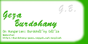 geza burdohany business card